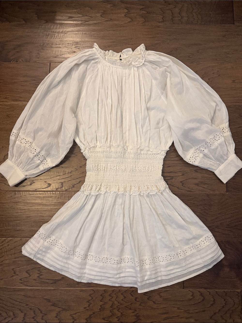 NWOT Cleobella Hayden Smocked Boho Mini Dress Ivory White S - Picture 3 of 14